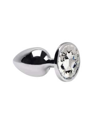 Plug anal P em aço inoxidável com pedra de cristal cores diversas