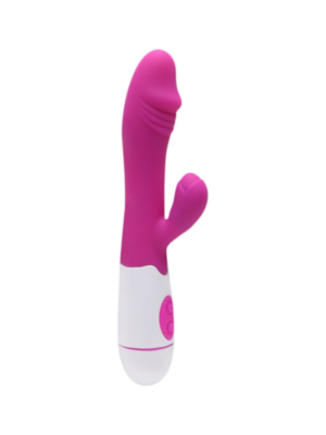 Vibrador com estimulador clitoriano 30 modos de vibração a pilha