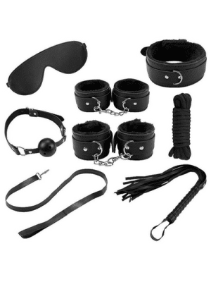 Kit bondage erótico com 7 itens sado fetiche