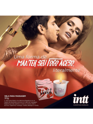 Vela beijável Intt fragrância morango para massagem