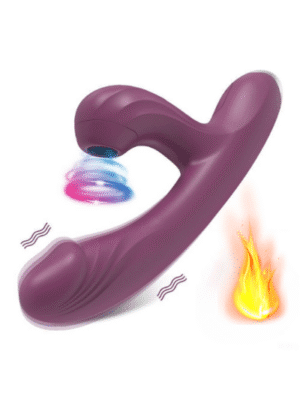 Vibrador Ponto G com 10 vibrações e sucção no clitóris com aquecimento